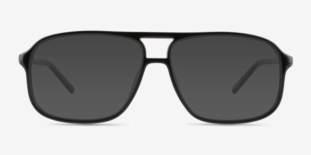 Baylor Shiny Black PlasticEyeglass Frames from EyeBuyDirect, with Tinted Lenses
