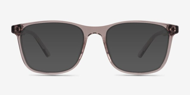 Thayer Clear Gray PlasticEyeglass Frames from EyeBuyDirect, with Tinted Lenses