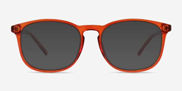 Larkin Clear Orange PlasticEyeglass Frames from EyeBuyDirect, with Tinted Lenses