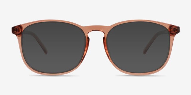 Larkin Clear Brown PlasticEyeglass Frames from EyeBuyDirect, with Tinted Lenses