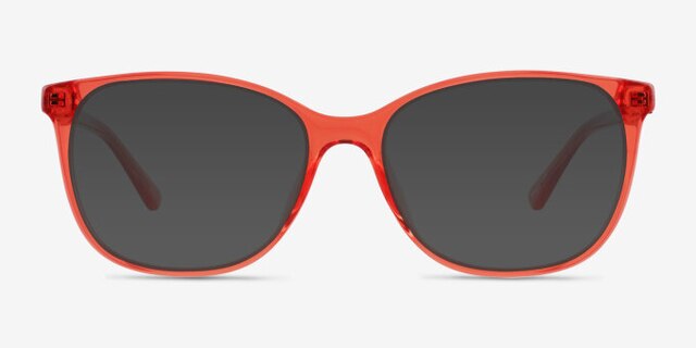 Kieran Clear Pink PlasticEyeglass Frames from EyeBuyDirect, with Tinted Lenses
