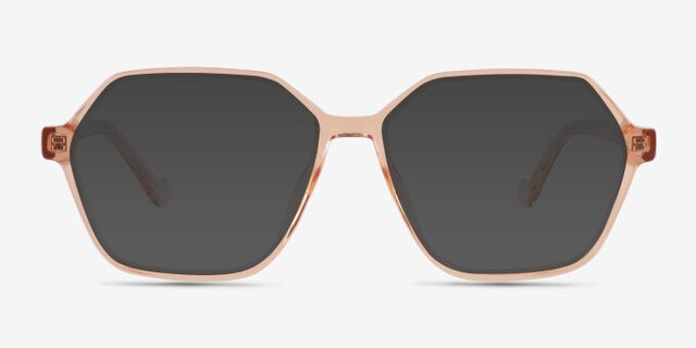 Caelan Clear Champagne PlasticEyeglass Frames from EyeBuyDirect, with Tinted Lenses