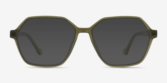 Caelan Clear Green PlasticEyeglass Frames from EyeBuyDirect, with Tinted Lenses
