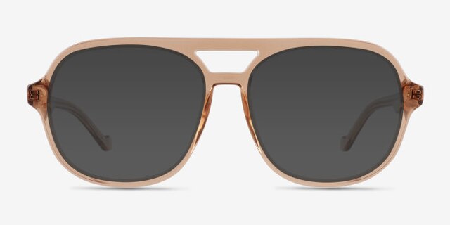 Eris Clear Brown PlasticEyeglass Frames from EyeBuyDirect, with Tinted Lenses