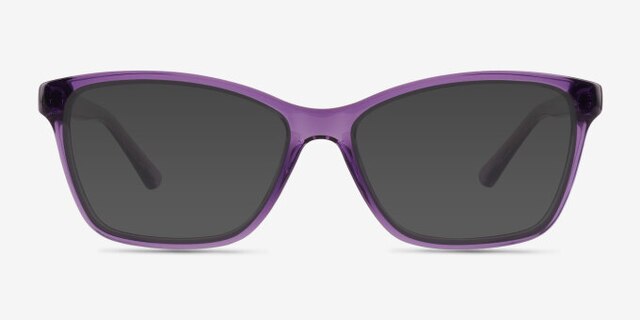 Marlowe Clear Purple PlasticEyeglass Frames from EyeBuyDirect, with Tinted Lenses