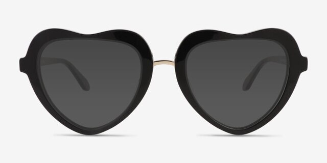 Ever Black AcetateEyeglass Frames from EyeBuyDirect, with Tinted Lenses
