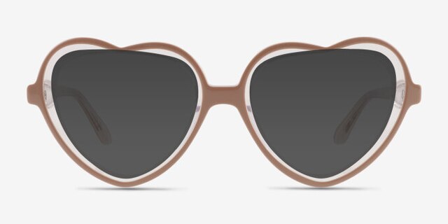 Sweetheart Pink AcetateEyeglass Frames from EyeBuyDirect, with Tinted Lenses