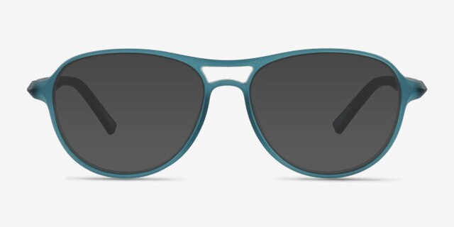 Hud Matte Crystal Teal PlastiqueMontures de lunettes de vue d'EyeBuyDirect, Avec des Verres Teintés