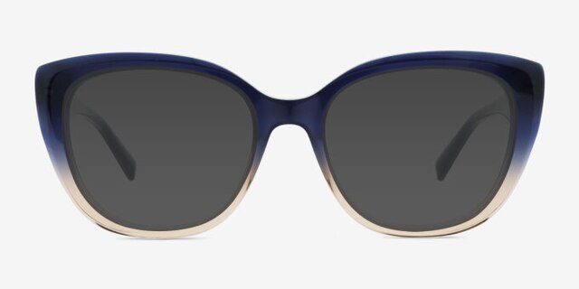 Billow Blue Brown AcetateEyeglass Frames from EyeBuyDirect, with Tinted Lenses