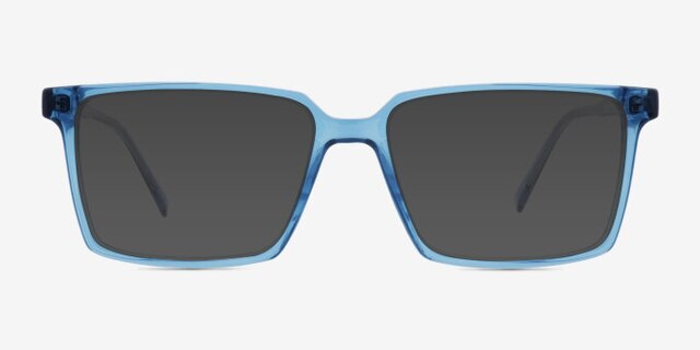 Roll Blue PlasticEyeglass Frames from EyeBuyDirect, with Tinted Lenses