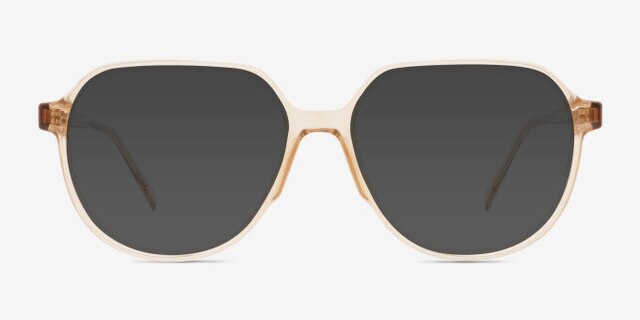 Serene Clear Orange PlasticEyeglass Frames from EyeBuyDirect, with Tinted Lenses
