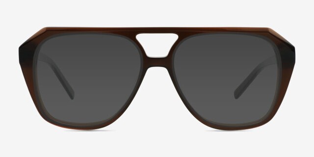 Sea Chocolate AcetateEyeglass Frames from EyeBuyDirect, with Tinted Lenses