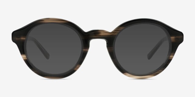 Miles Striped Brown AcetateEyeglass Frames from EyeBuyDirect, with Tinted Lenses