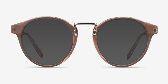 Get Lucky Brown & Silver Acetate-metalMontures de lunettes de vue d'EyeBuyDirect, Avec des Verres Teintés