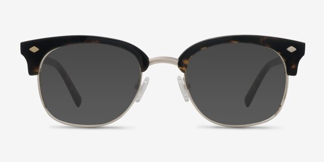 Japan Morning Dark Tortoise Acetate-metalEyeglass Frames from EyeBuyDirect, with Tinted Lenses