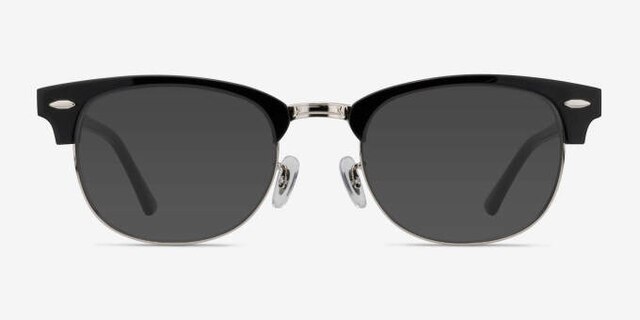 Sweet Janet Black Silver Acetate-metalEyeglass Frames from EyeBuyDirect, with Tinted Lenses