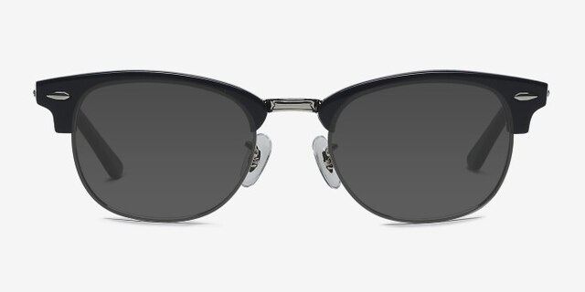 Sweet Janet Navy Silver AcetateEyeglass Frames from EyeBuyDirect, with Tinted Lenses