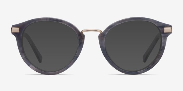 Yuke Gris foncé Acetate-metalMontures de lunettes de vue d'EyeBuyDirect, Avec des Verres Teintés
