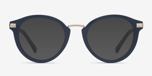 Yuke Dark Cerulean AcetateEyeglass Frames from EyeBuyDirect, with Tinted Lenses