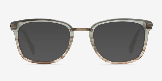 Audacity Green Brown AcetateEyeglass Frames from EyeBuyDirect, with Tinted Lenses