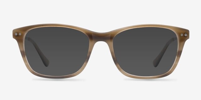 Hudson Brown Striped AcetateEyeglass Frames from EyeBuyDirect, with Tinted Lenses