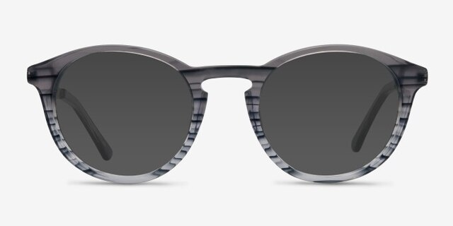 White Moon Blue Striped AcetateEyeglass Frames from EyeBuyDirect, with Tinted Lenses