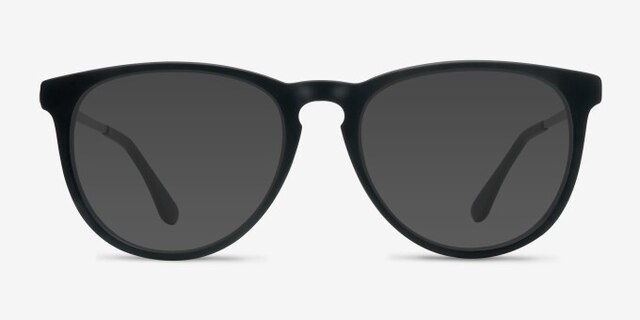 Ultraviolet Matte Black Acetate-metalEyeglass Frames from EyeBuyDirect, with Tinted Lenses