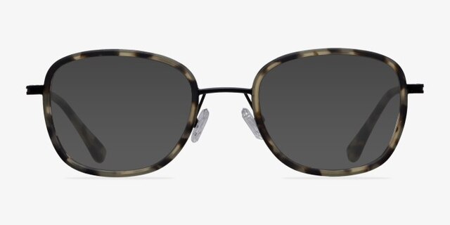 Trapeze Matte Tortoise AcétateMontures de lunettes de vue d'EyeBuyDirect, Avec des Verres Teintés
