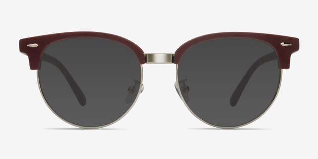 Narita Matte Burgundy MetalEyeglass Frames from EyeBuyDirect, with Tinted Lenses