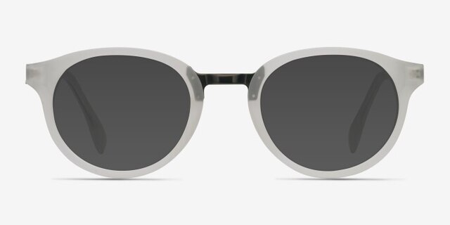 Aisu Matte White MetalEyeglass Frames from EyeBuyDirect, with Tinted Lenses