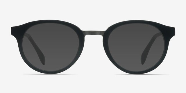 Aisu Matte Black MetalEyeglass Frames from EyeBuyDirect, with Tinted Lenses