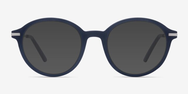 Juno Matte Navy MetalEyeglass Frames from EyeBuyDirect, with Tinted Lenses