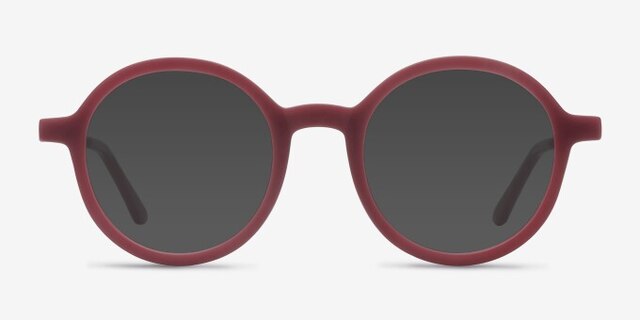 Potter Matte Burgundy MetalEyeglass Frames from EyeBuyDirect, with Tinted Lenses