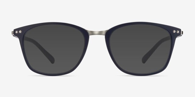 Savannah Matte Navy Plastic-metalEyeglass Frames from EyeBuyDirect, with Tinted Lenses