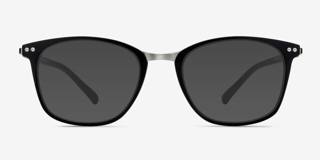 Savannah Matte Black Plastic-metalEyeglass Frames from EyeBuyDirect, with Tinted Lenses