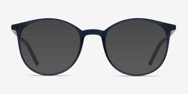 Tangent Bleu marine MétalMontures de lunettes de vue d'EyeBuyDirect, Avec des Verres Teintés