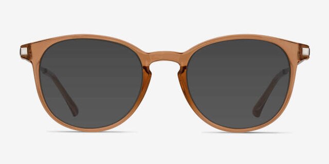 Mirando Light Brown MetalEyeglass Frames from EyeBuyDirect, with Tinted Lenses