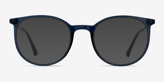 Marilou Clear Cobalt Plastic-metalEyeglass Frames from EyeBuyDirect, with Tinted Lenses