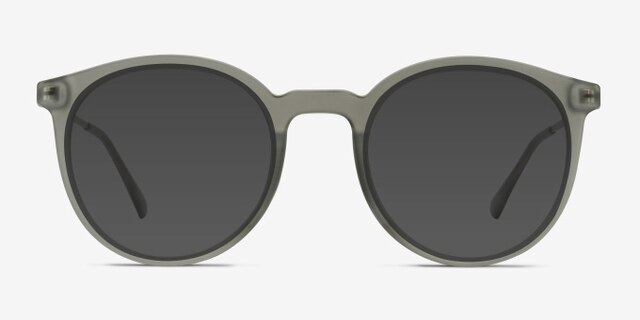 Grin Matte Gray MetalEyeglass Frames from EyeBuyDirect, with Tinted Lenses