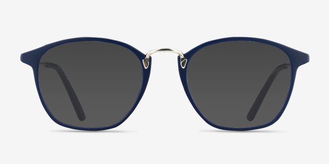 Crave Matte Navy MetalEyeglass Frames from EyeBuyDirect, with Tinted Lenses