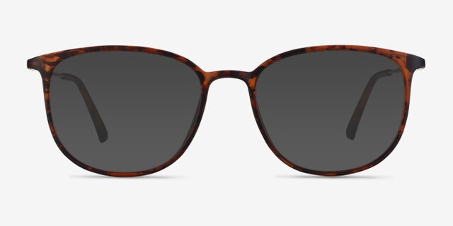 Strike Matte Tortoise Plastic-metalMontures de lunettes de vue d'EyeBuyDirect, Avec des Verres Teintés