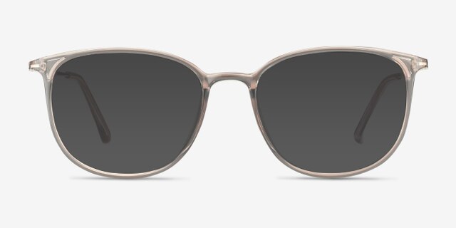 Strike Clear Gray Plastic-metalMontures de lunettes de vue d'EyeBuyDirect, Avec des Verres Teintés