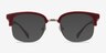 Yokote Matte Burgundy Plastic-metalMontures de lunettes de vue d'EyeBuyDirect, Avec des Verres Teintés