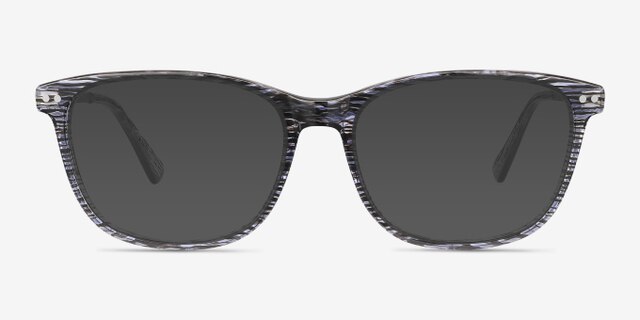 Grid Striped Acetate-metalEyeglass Frames from EyeBuyDirect, with Tinted Lenses