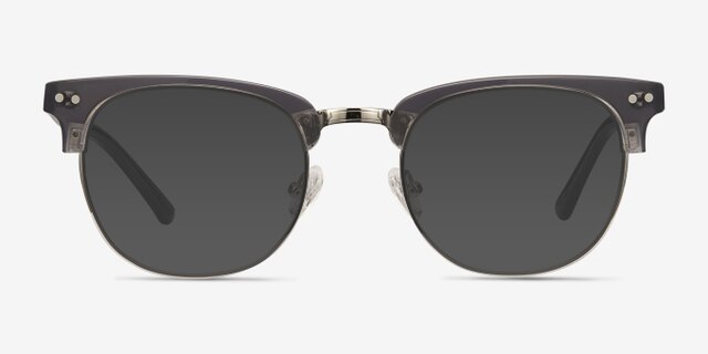 Borderline Gray Acetate-metalEyeglass Frames from EyeBuyDirect, with Tinted Lenses