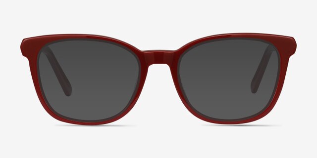 Kat Burgundy Acetate-metalEyeglass Frames from EyeBuyDirect, with Tinted Lenses