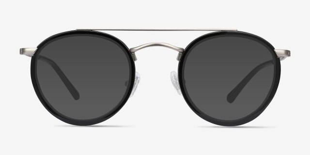 Architect Black Silver Acetate-metalEyeglass Frames from EyeBuyDirect, with Tinted Lenses