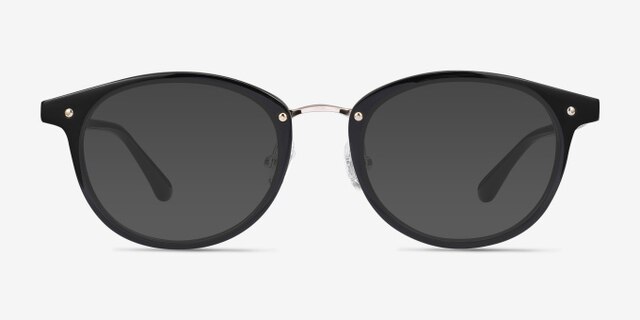 Fetching Black Golden Acetate-metalEyeglass Frames from EyeBuyDirect, with Tinted Lenses