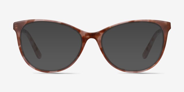 Cat&#039;s Meow Brown Floral Acetate-metalEyeglass Frames from EyeBuyDirect, with Tinted Lenses