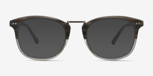 Era Gray Striped Acetate-metalEyeglass Frames from EyeBuyDirect, with Tinted Lenses